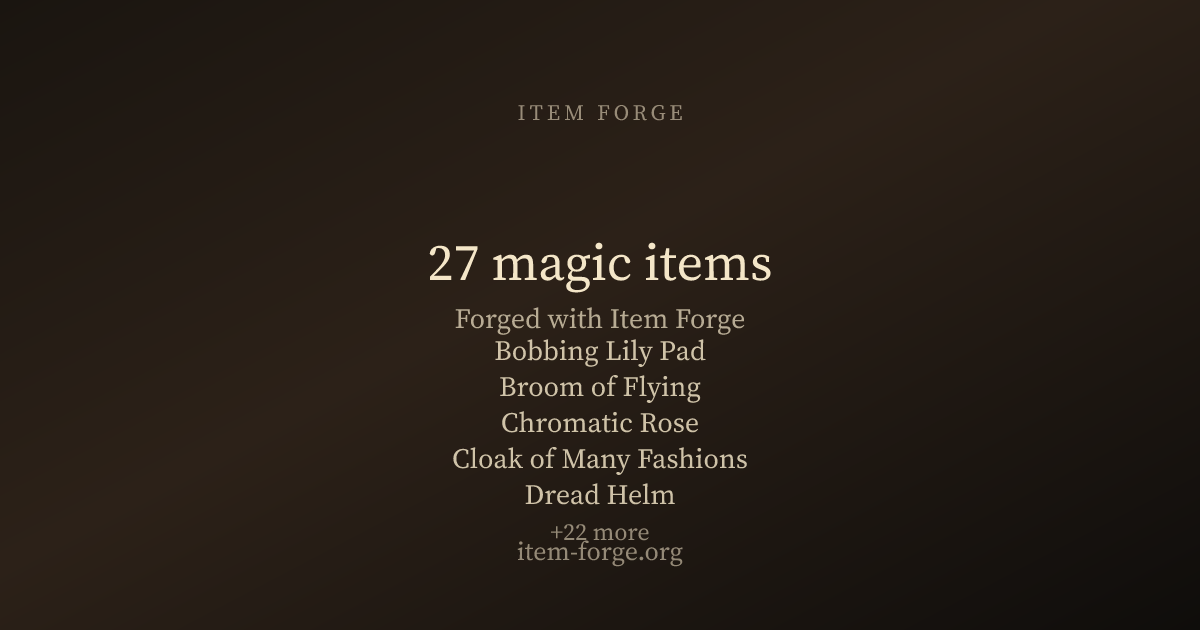 27 magic items